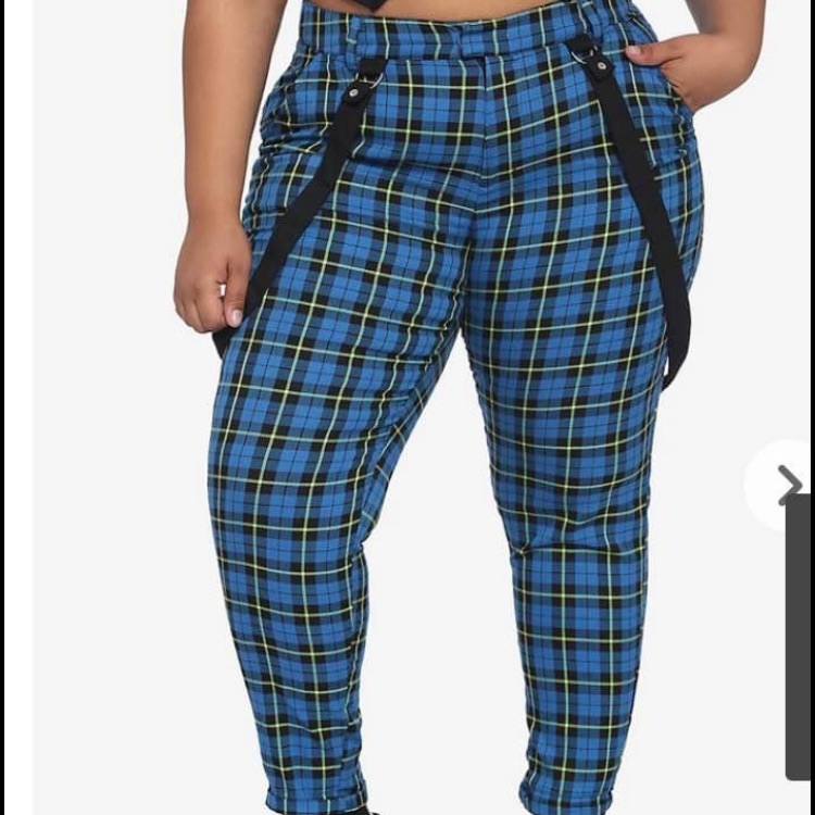 Blue & Green Plaid Pants From Hot Topic